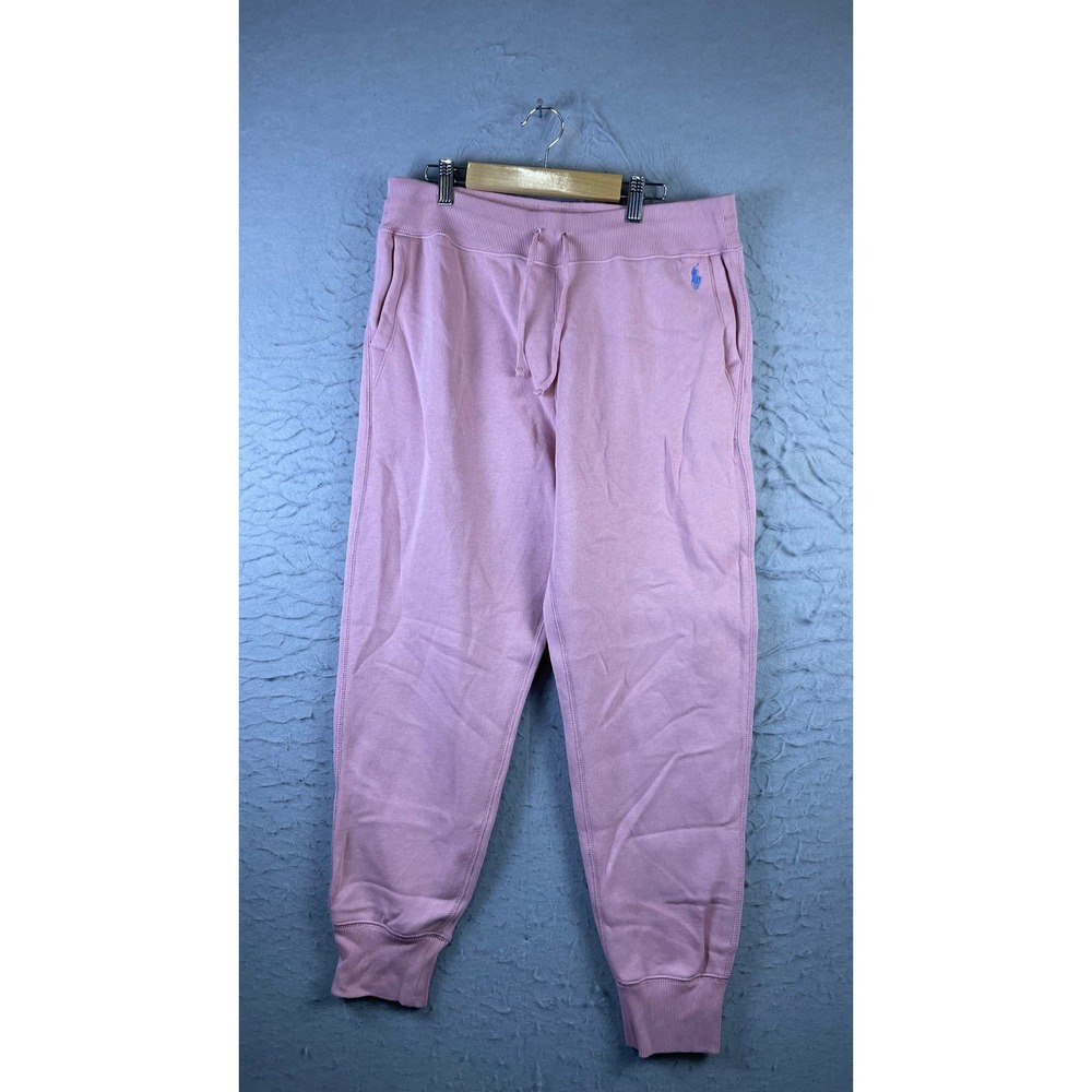 Polo Ralph Lauren Joggers Mens M Pink Excellent Fleece Tapered Sweatpants